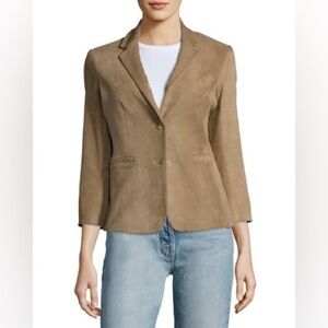 THE ROW Nolbon Suede Two-button Jacket, Sand In Black size 6 tan $2990